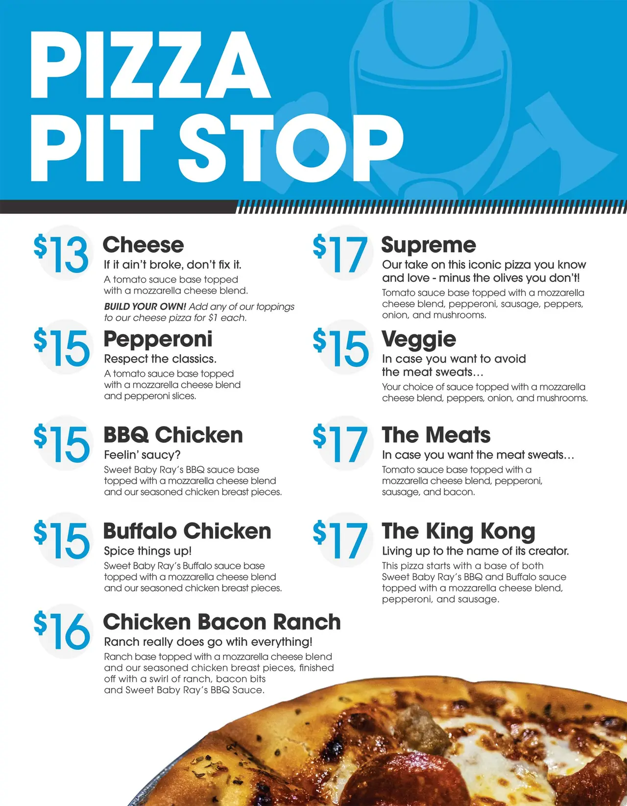 OVRDRIVE food menu, May 2023